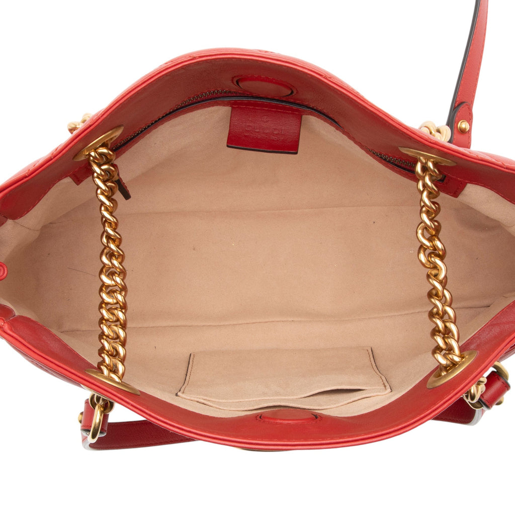 Gucci Matelasse Leather GG Marmont Medium Open Shoulder Bag