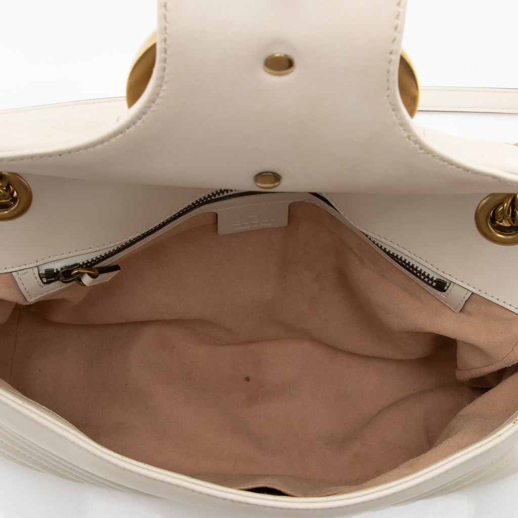 Gucci Matelasse Leather GG Marmont Medium Shoulder Bag (SHF-22422)