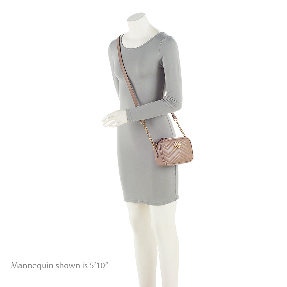 Gucci Matelasse Leather GG Marmont Mini Camera Bag