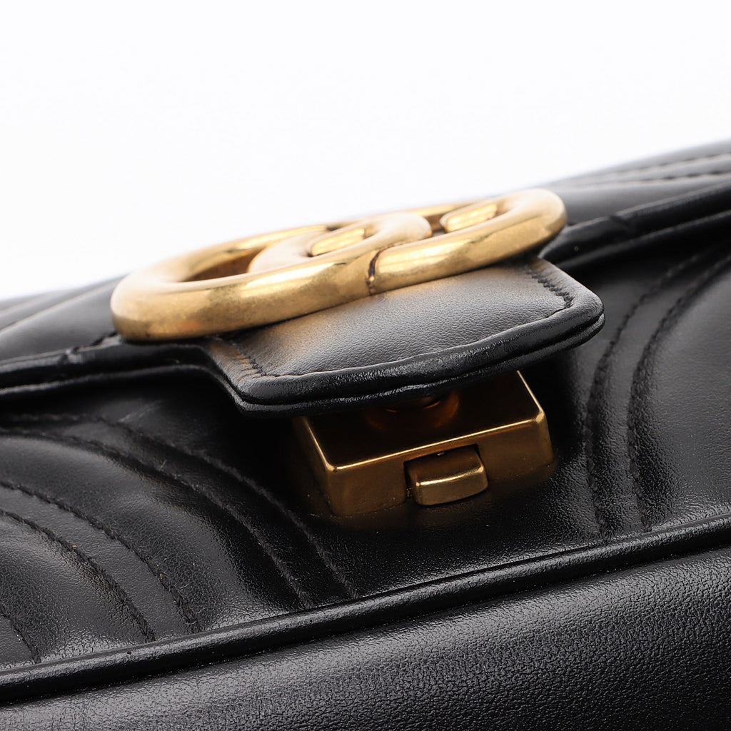 Gucci Matelasse Leather GG Marmont Mini Shoulder Bag (SHF-iWJZlj)