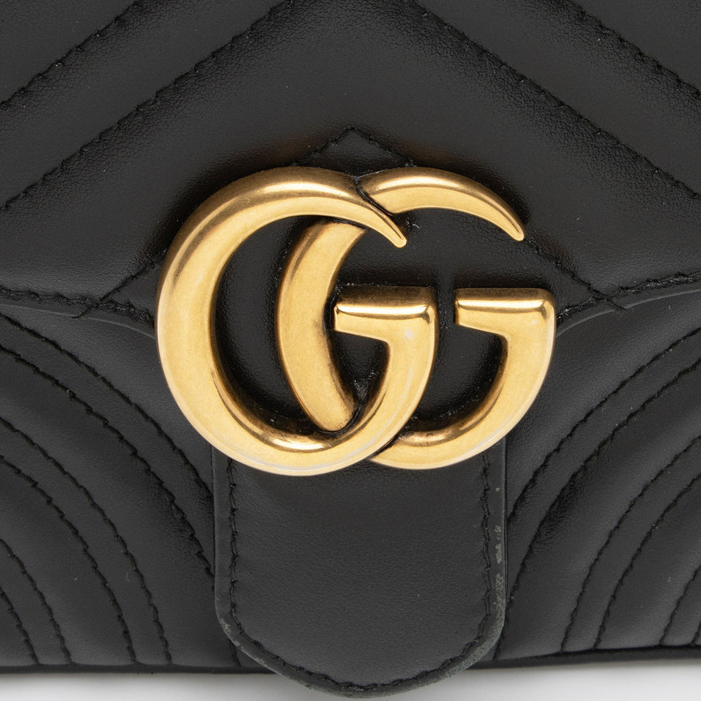 Gucci Matelasse Leather GG Marmont Mini Top Handle Bag (SHF-7cobGM)