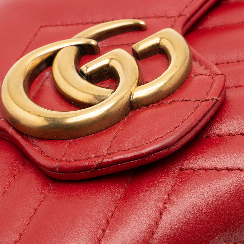 Gucci Matelasse Leather GG Marmont Wallet on Chain