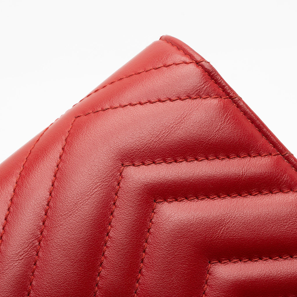 Gucci Matelasse Leather GG Marmont Wallet on Chain