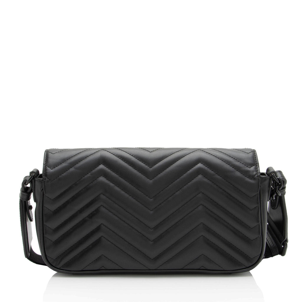 Gucci Matelasse Leather GG Marmont Monochrome Small Flap Bag