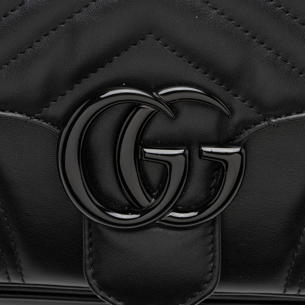 Gucci Matelasse Leather GG Marmont Monochrome Small Flap Bag