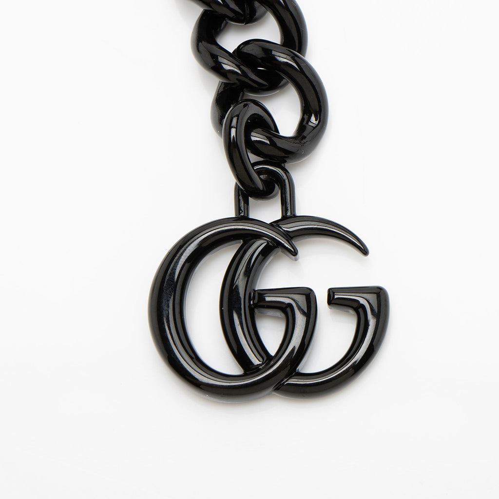 Gucci Matelasse Leather GG Marmont Monochrome Square Chain Belt Bag