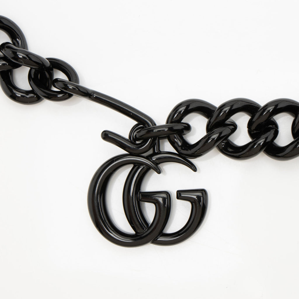 Gucci Matelasse Leather GG Marmont Monochrome Square Chain Belt Bag