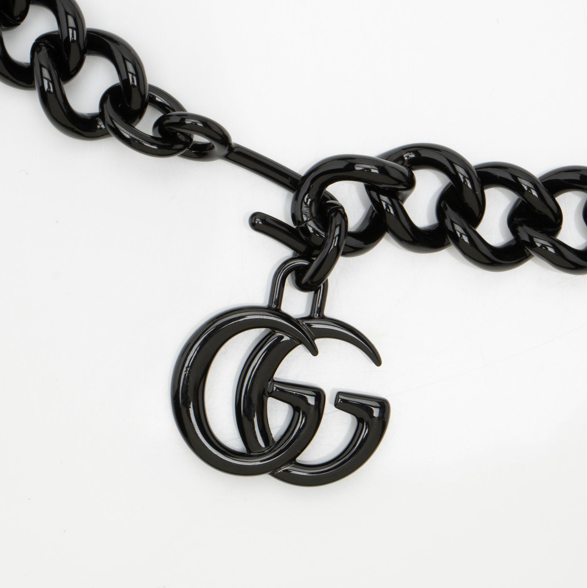 Gucci Matelasse Leather GG Marmont Monochrome Square Chain Belt Bag