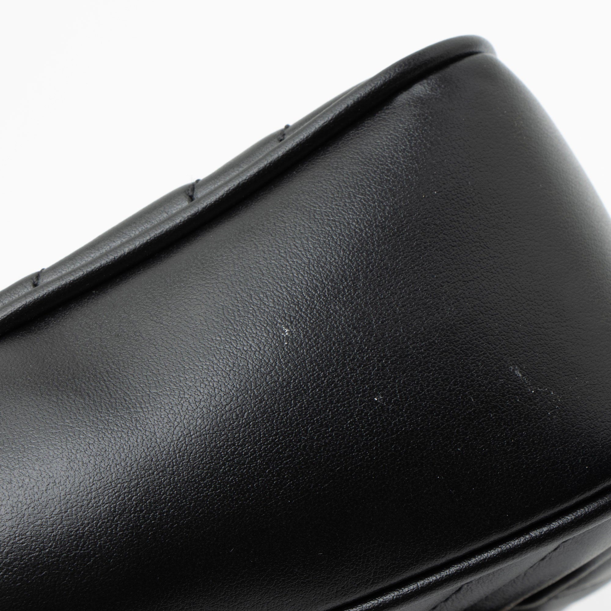 Gucci Matelasse Leather GG Marmont Monochrome Square Chain Belt Bag