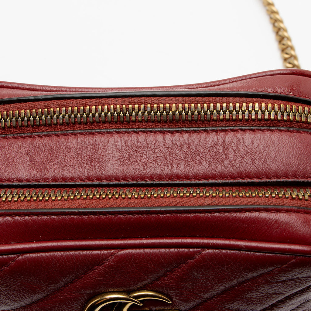 Gucci Diagonal Matelasse Leather GG Marmont Rectangular Mini Shoulder Bag