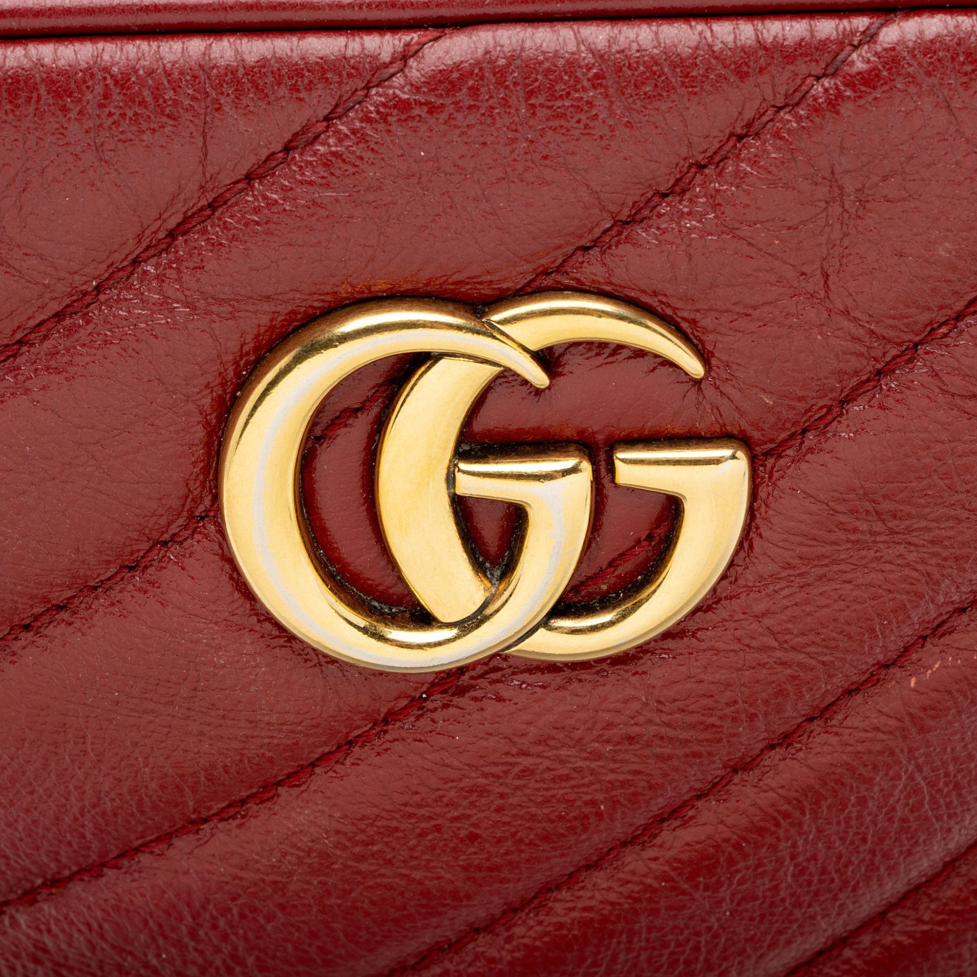 Gucci Diagonal Matelasse Leather GG Marmont Rectangular Mini Shoulder Bag