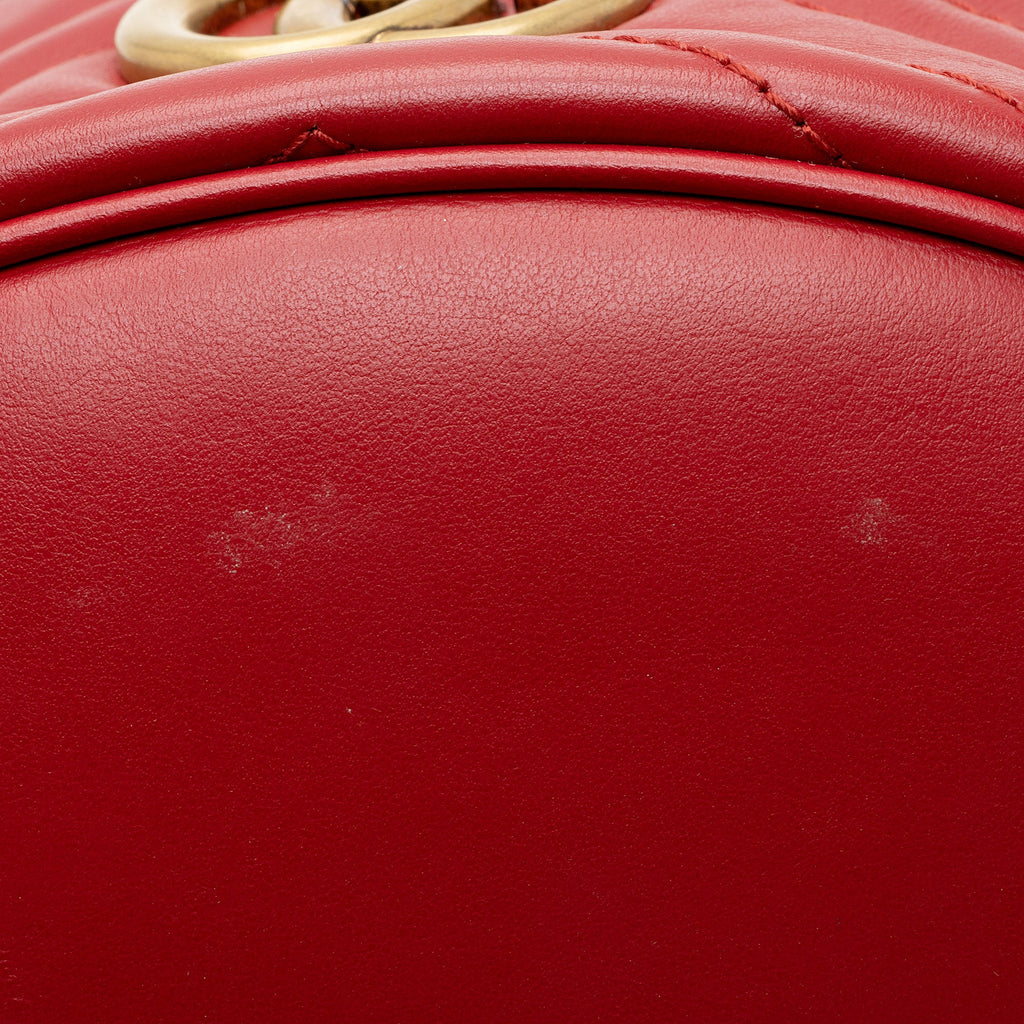 Gucci Matelasse Leather GG Marmont Round Mini Backpack