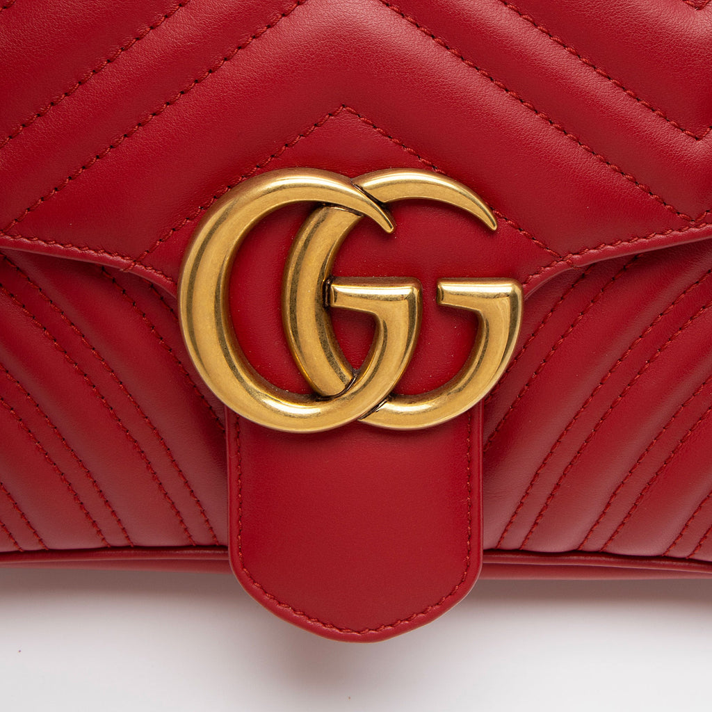 Gucci Matelasse Leather GG Marmont Small Flap Bag (SHF-RkMP3j)