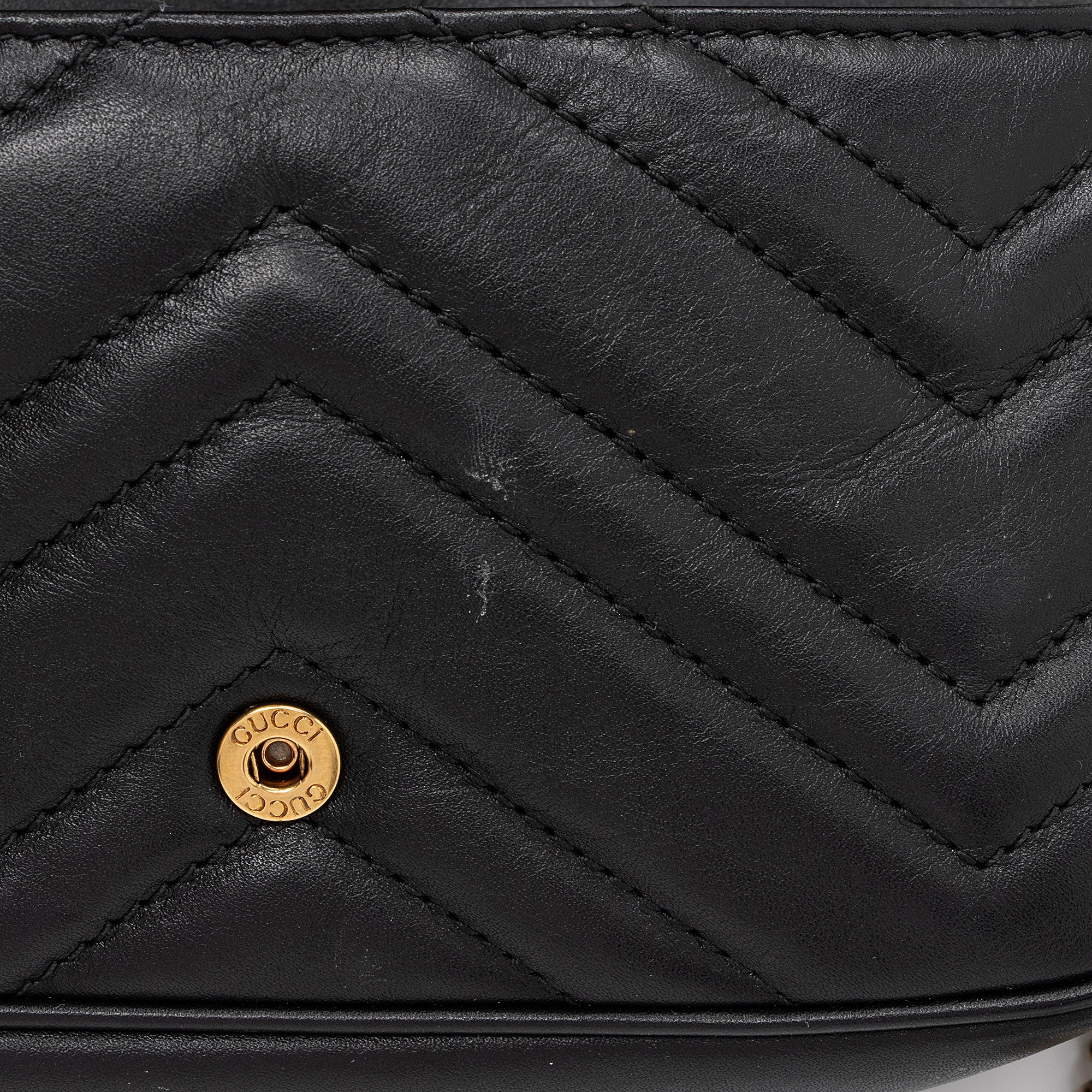 Gucci Matelasse Leather GG Marmont Super Mini Flap Bag (SHF-a6vrvo)