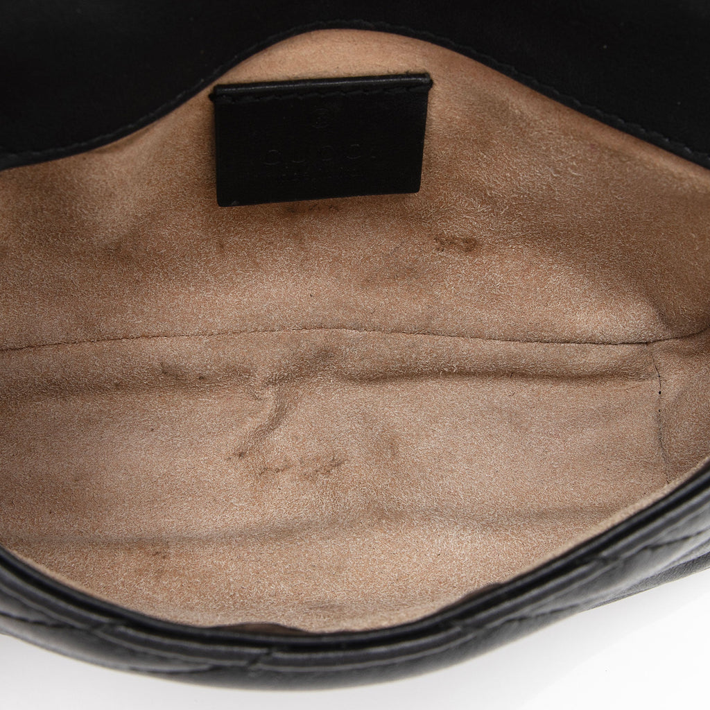 Gucci Matelasse Leather GG Marmont Super Mini Flap Bag (SHF-yBfrwz)