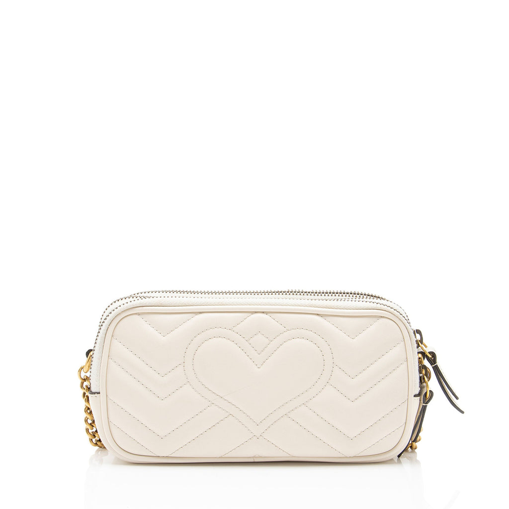 Gucci Matelasse Leather GG Marmont Triple Zip Mini Bag