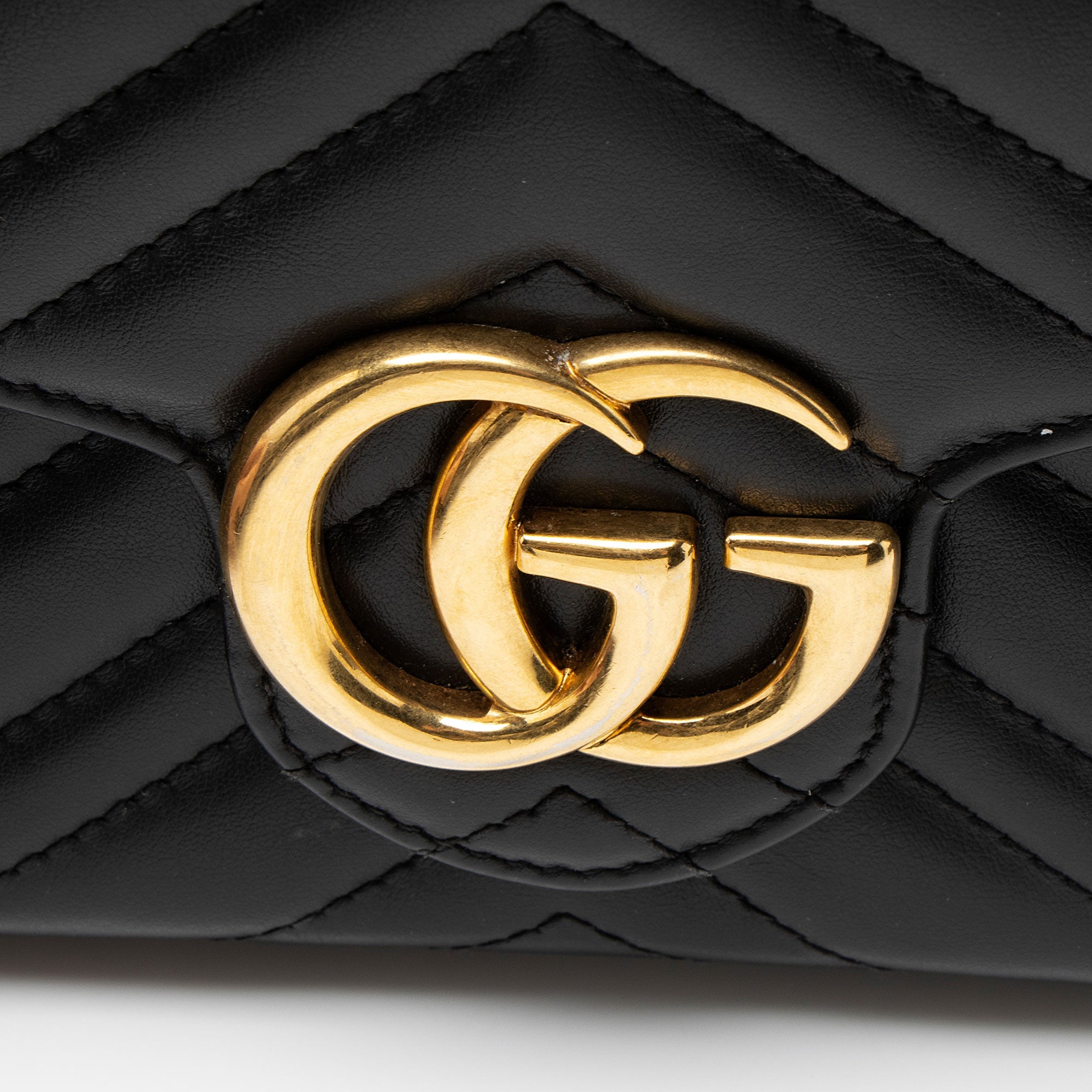 Gucci Matelasse Leather GG Marmont Wallet on Chain