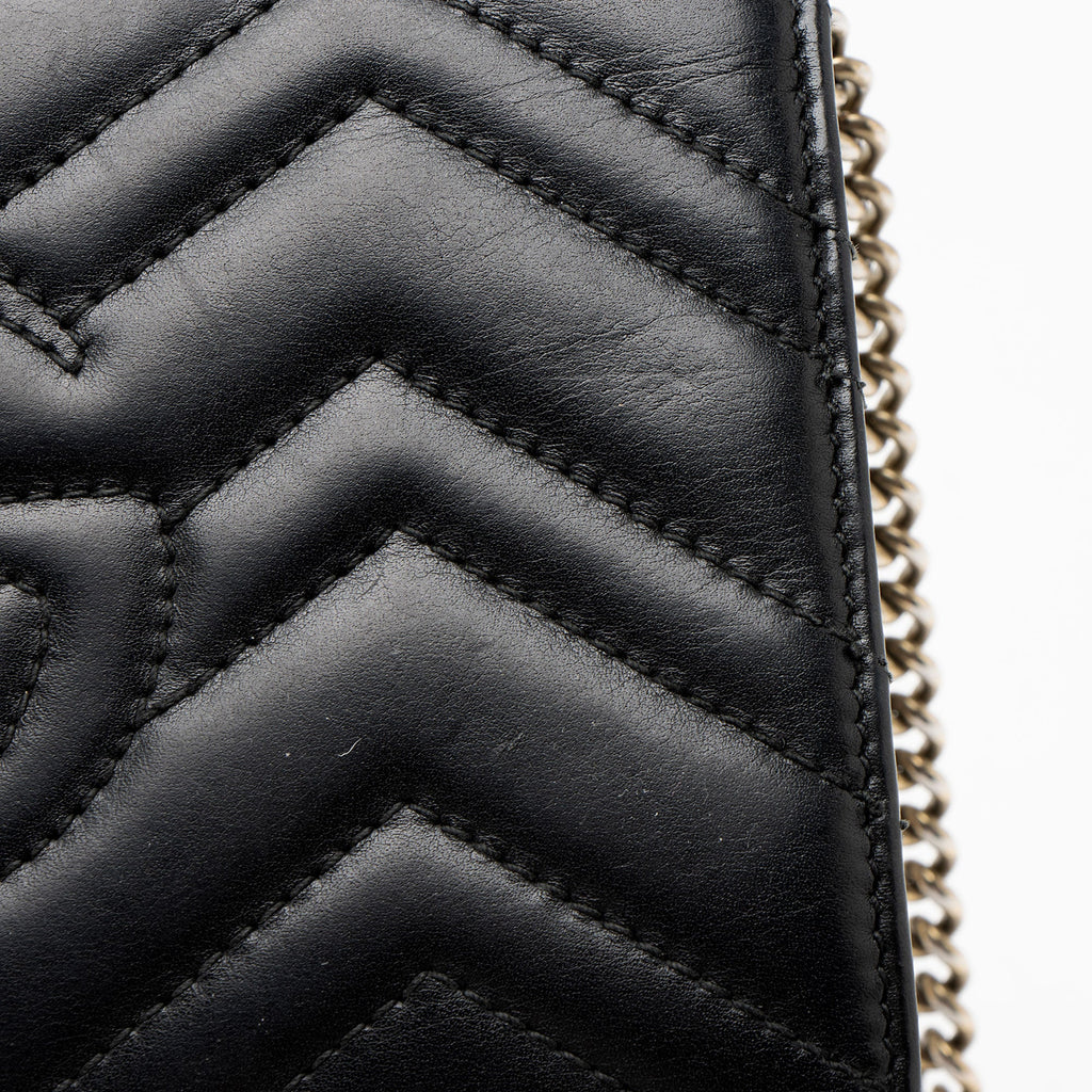 Gucci Matelasse Leather GG Marmont Wallet on Chain