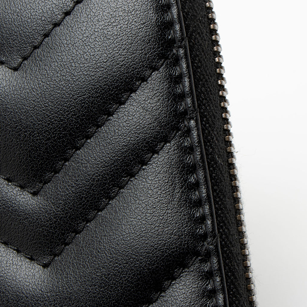 Gucci Matelasse Leather GG Marmont Zip Wallet