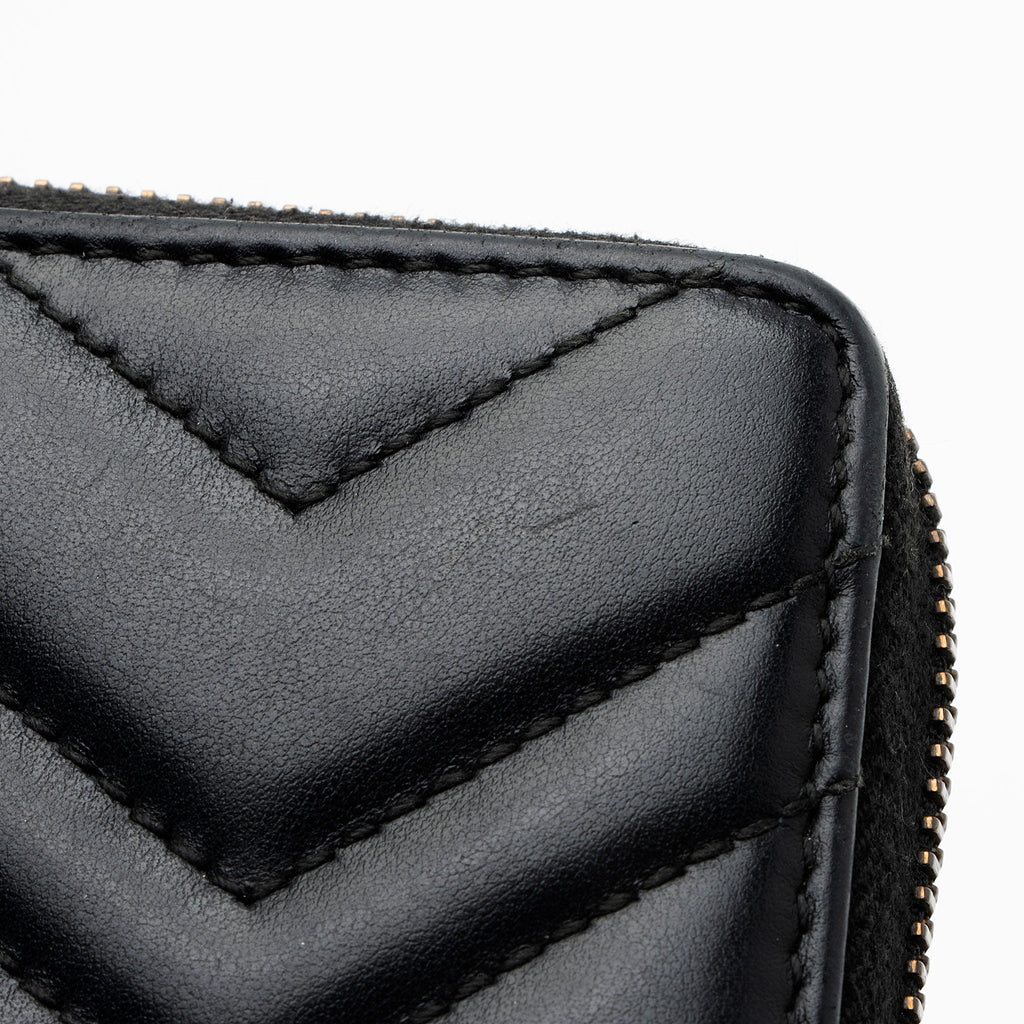 Gucci Matelasse Leather GG Marmont Zip Wallet