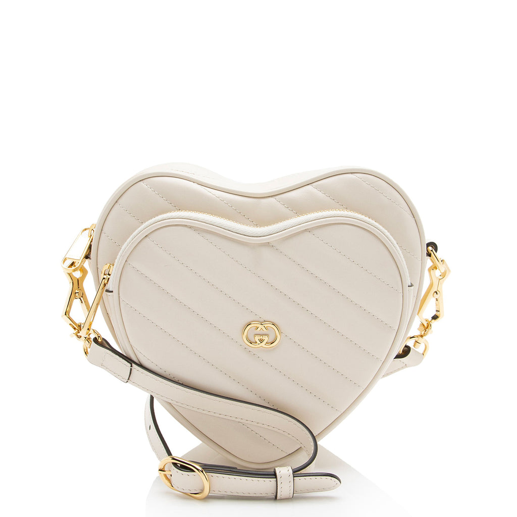 Gucci Matelasse Leather Interlocking G Heart Mini Shoulder Bag