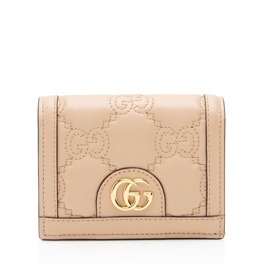Gucci Jumbo GG Matelasse Leather Marmont Card Case Wallet