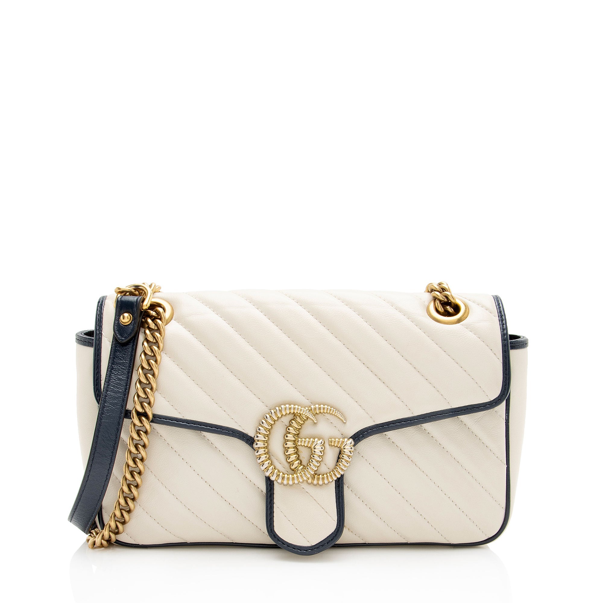 Gucci Matelasse Leather Torchon GG Marmont Medium Flap Bag