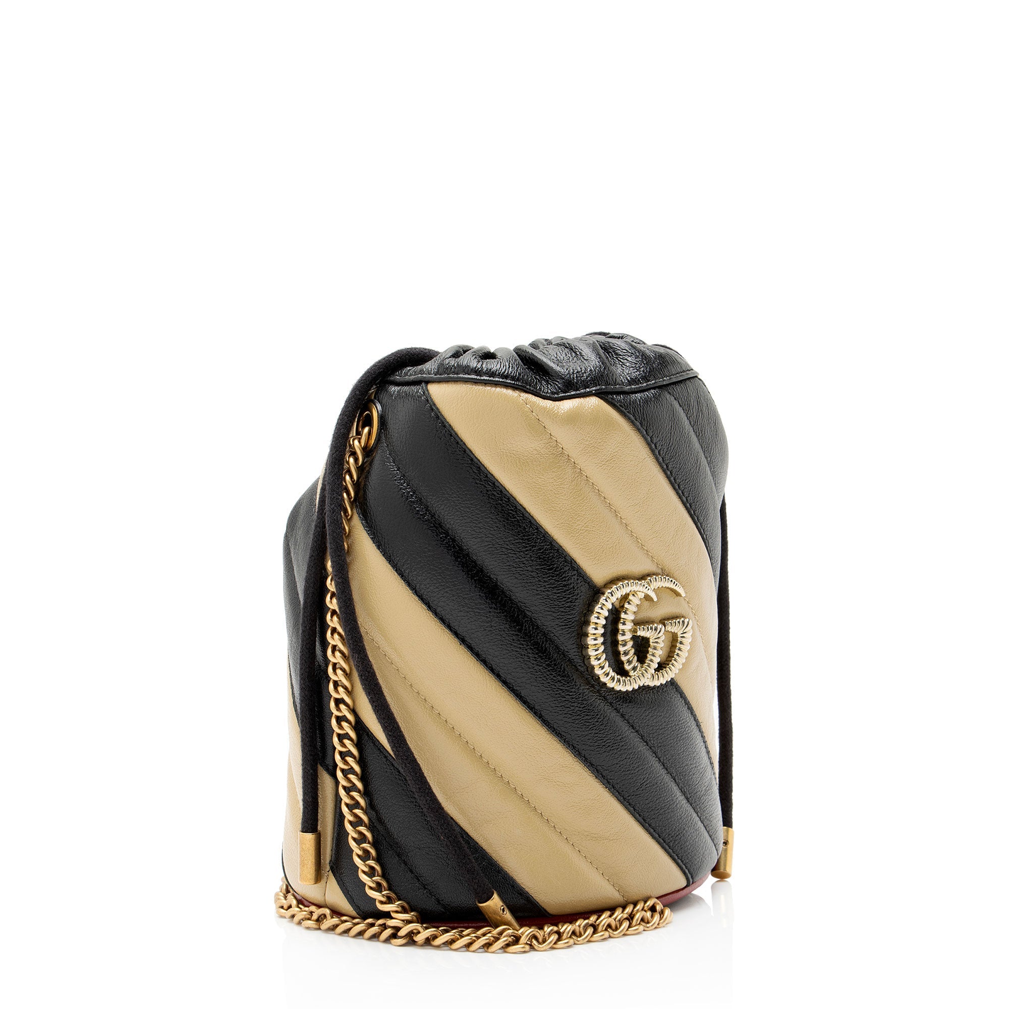 Gucci Matelasse Leather Torchon GG Marmont Small Bucket Bag