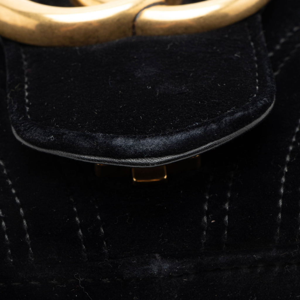Gucci Matelasse Velvet GG Marmont Large Flap Bag