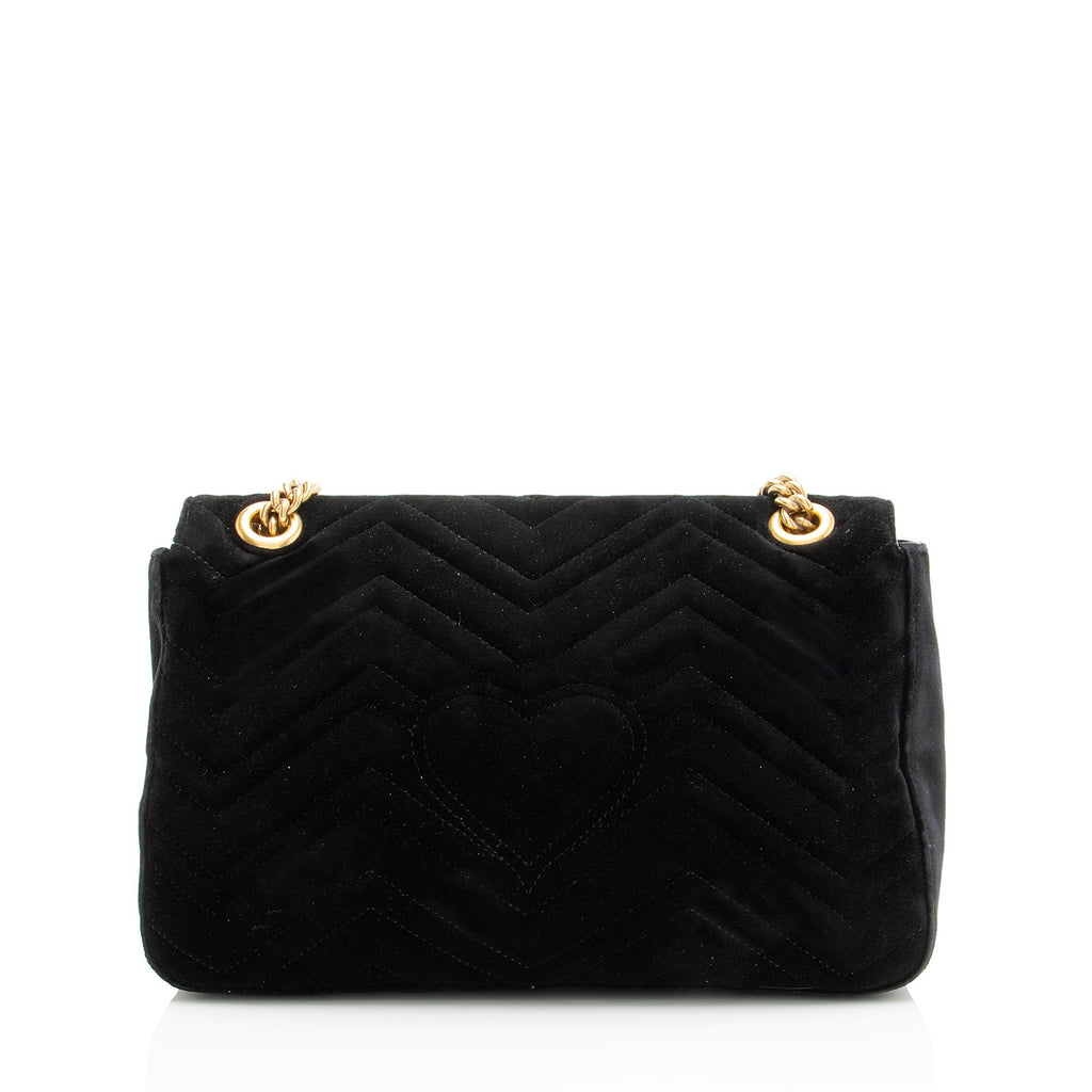 Gucci Matelasse Velvet GG Marmont Large Flap Bag