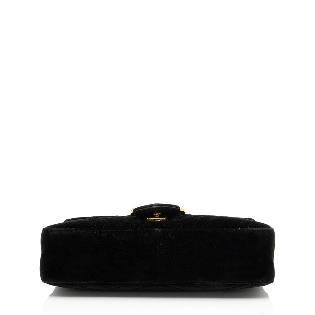 Gucci Matelasse Velvet GG Marmont Large Flap Bag