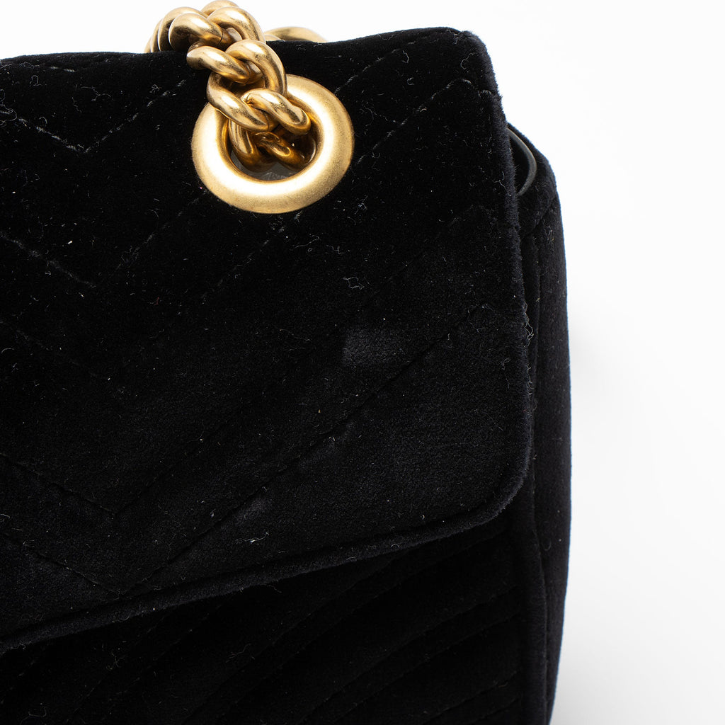 Gucci Matelasse Velvet GG Marmont Medium Flap Bag