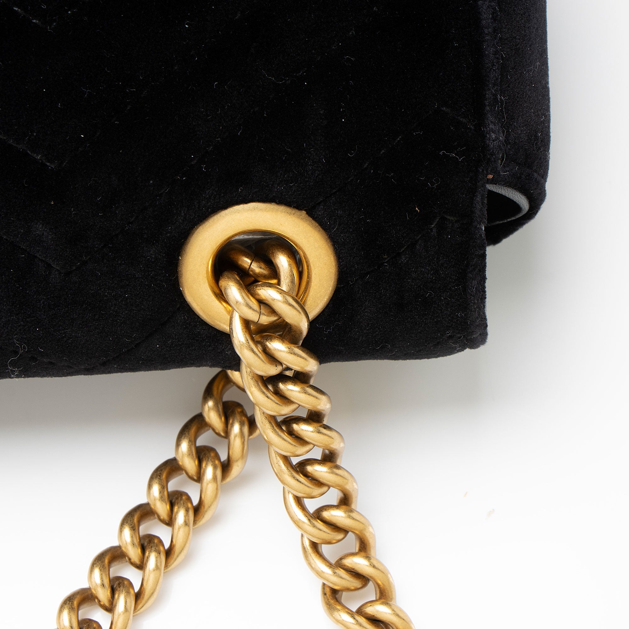 Gucci Matelasse Velvet GG Marmont Medium Flap Bag