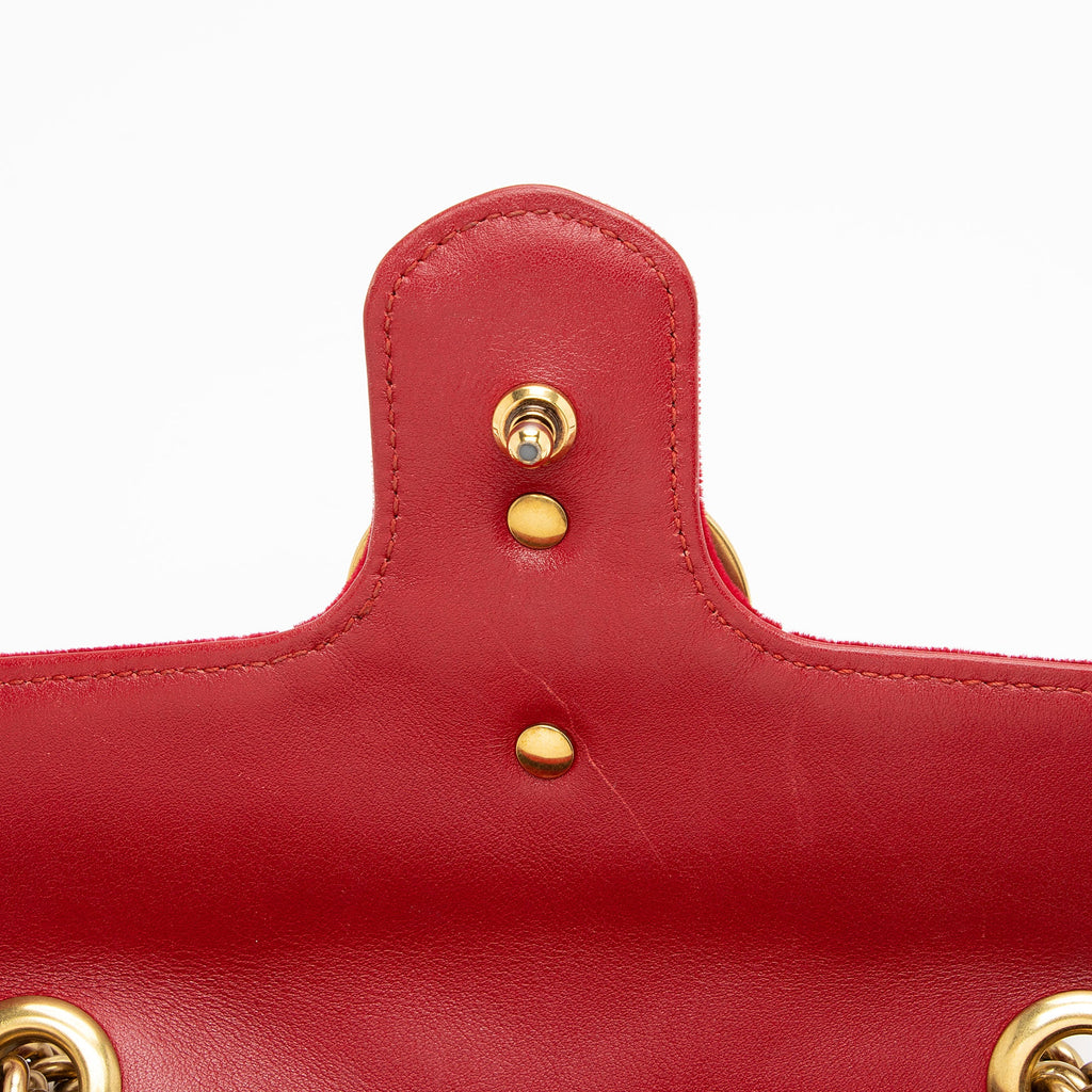 Gucci Matelasse Velvet GG Marmont Mini Flap Bag (SHF-80mt04)