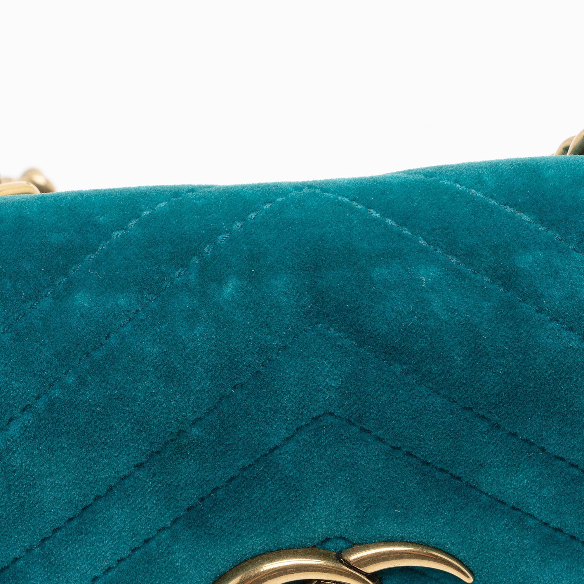 Gucci Matelasse Velvet GG Marmont Small Flap Bag