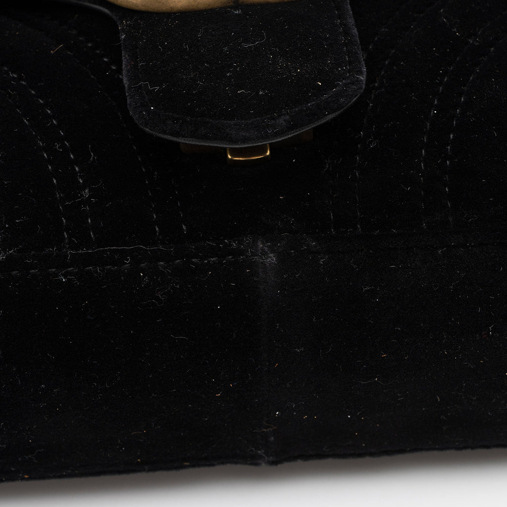 Gucci Matelasse Velvet GG Marmont Mini Flap Bag