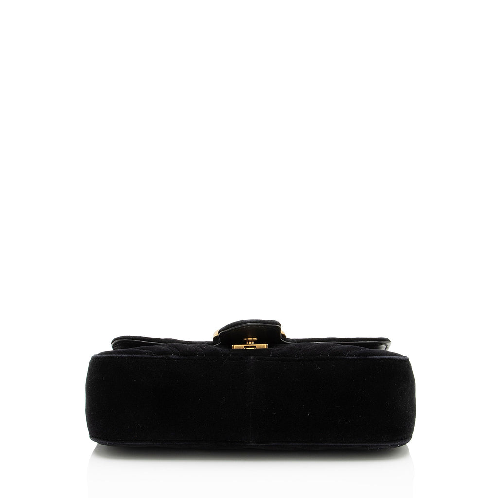 Gucci Matelasse Velvet GG Marmont Small Flap Bag