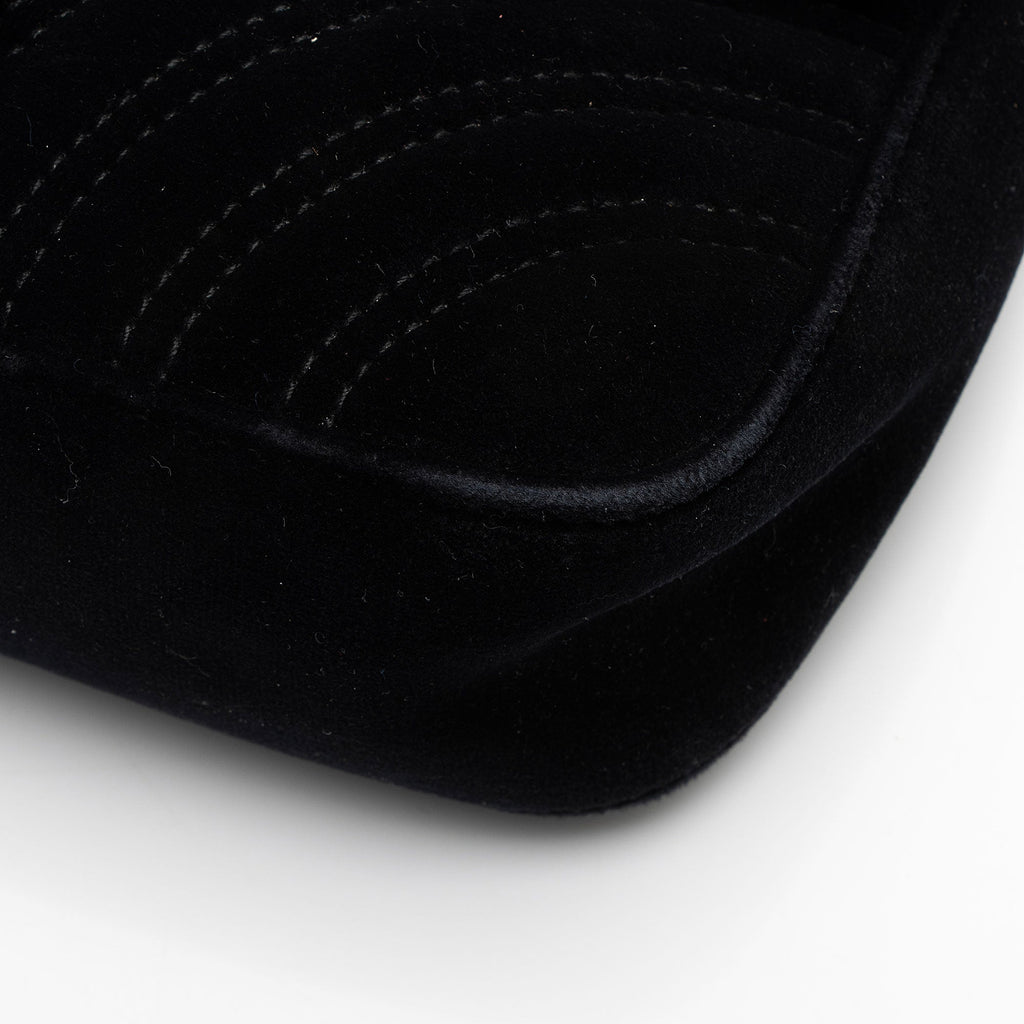 Gucci Matelasse Velvet GG Marmont Small Flap Bag