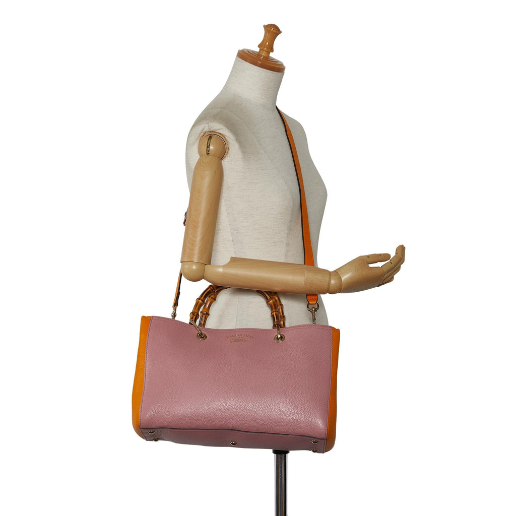 Gucci Medium Bicolor Bamboo Shopper (SHG-JKIO4B)