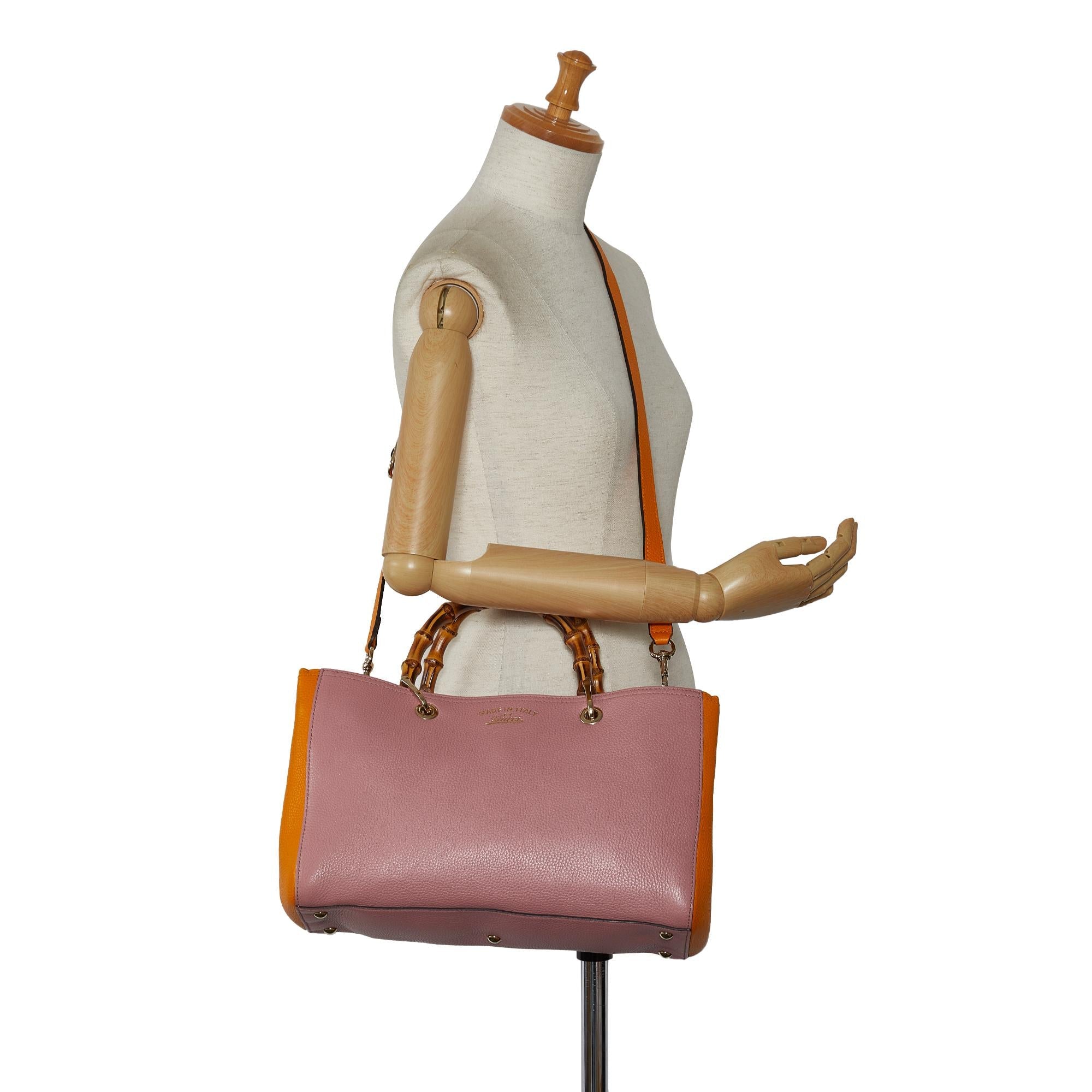 Gucci Medium Bicolor Bamboo Shopper (SHG-JKIO4B)