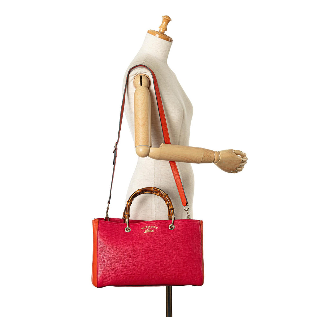 Gucci Medium Bicolor Bamboo Shopper (SHG-XarzxK)