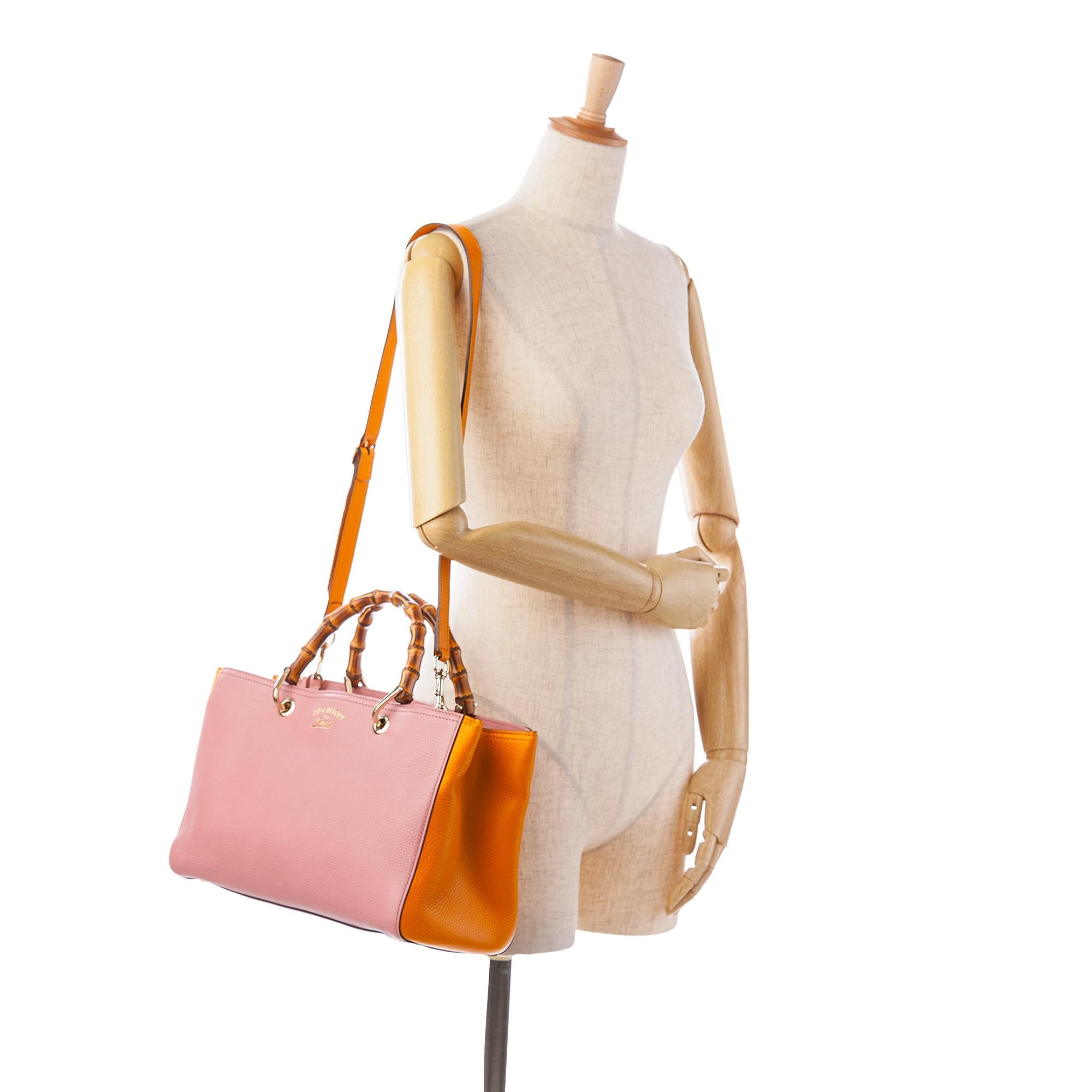 Gucci Medium Bicolor Bamboo Shopper (SHG-d7YYV5)