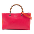 Gucci Medium Bicolor Calfskin Bamboo Shopper Satchel