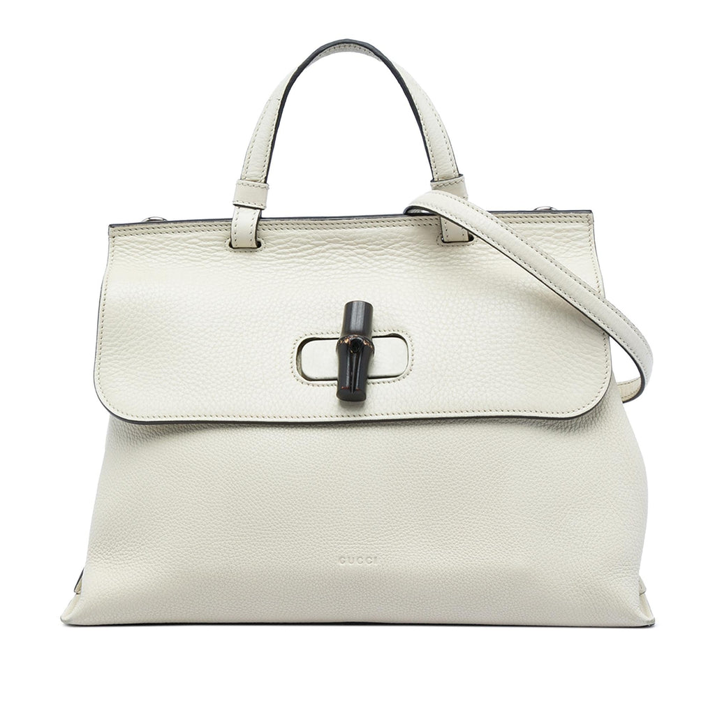 Gucci Medium Calfskin Bamboo Daily Satchel