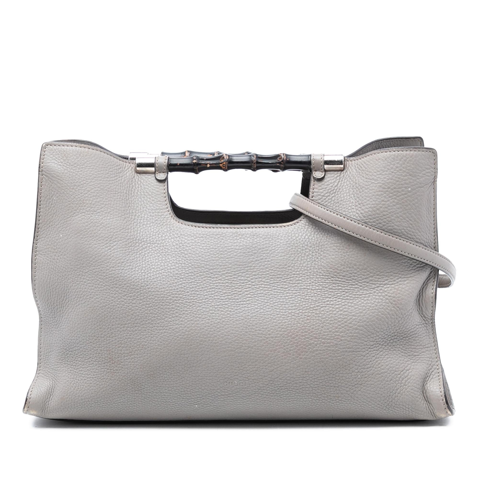 Gucci Medium Calfskin Bamboo Daily Shopper Satchel