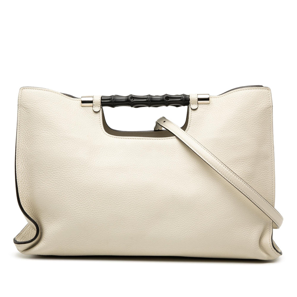 Gucci Medium Calfskin Bamboo Daily Shopper Satchel