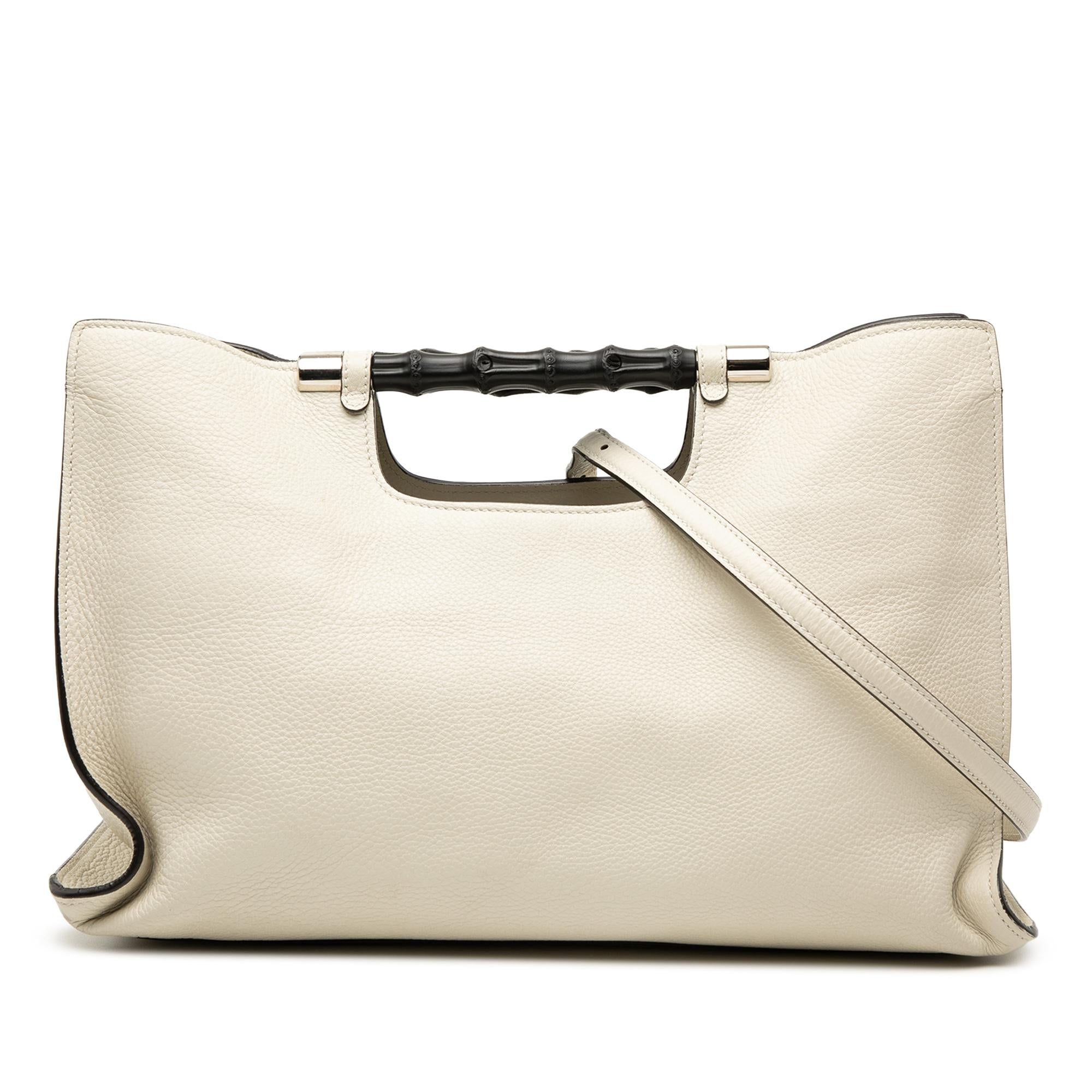 Gucci Medium Calfskin Bamboo Daily Shopper Satchel
