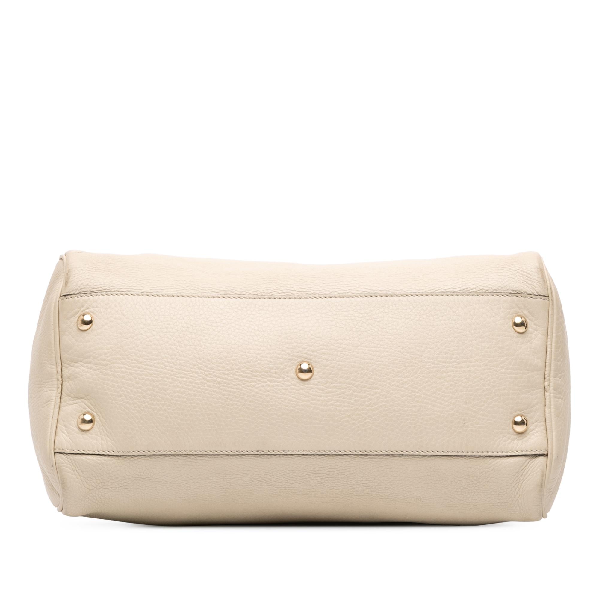 Gucci Medium Calfskin Bamboo Shopper Boston Bag