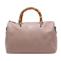 Gucci Medium Calfskin Bamboo Shopper Boston Bag