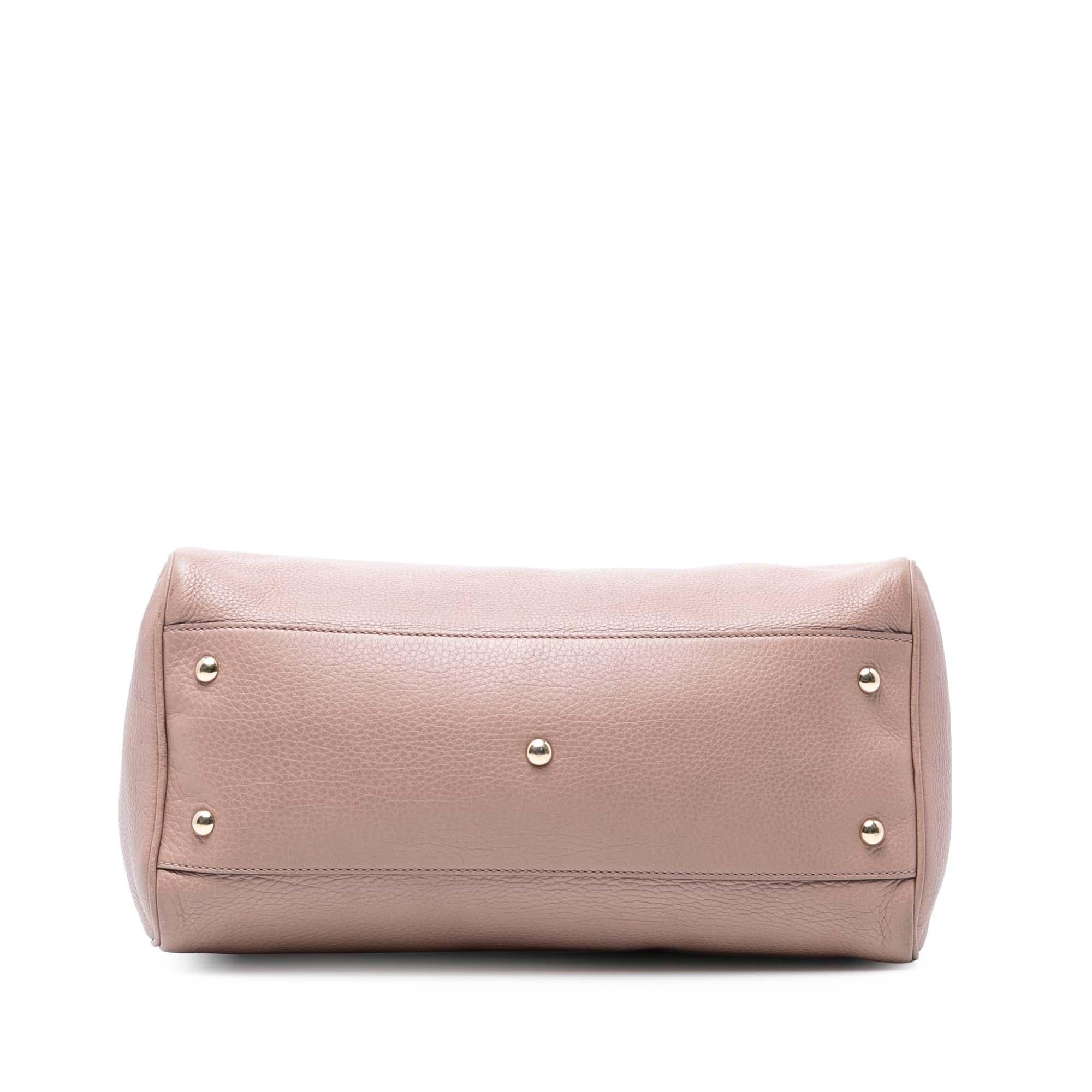 Gucci Medium Calfskin Bamboo Shopper Boston Bag